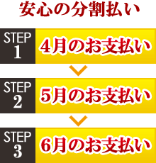 3回の分割払いなので初期費用も安心