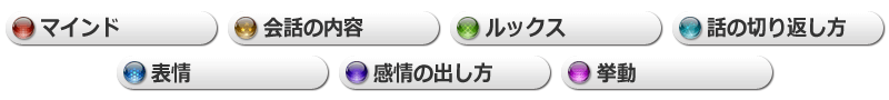 マインド会話の内容ルックス話の切り返し方表情感情の出し方挙動