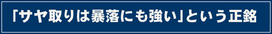 「サヤ取りは暴落にも強い」という正銘