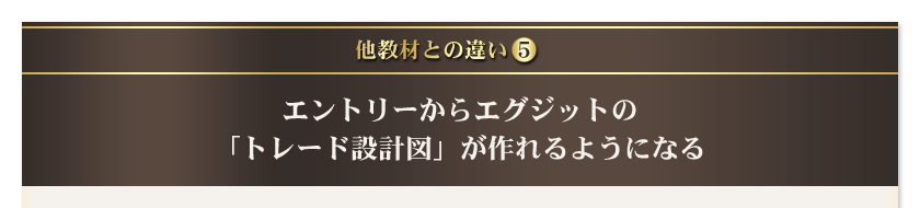 他教材との違い5 エントリーからエグジットの「トレード設計図」が作れるようになる