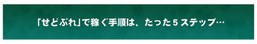 「せどぷれ」で稼ぐ手順は、たった5ステップ…