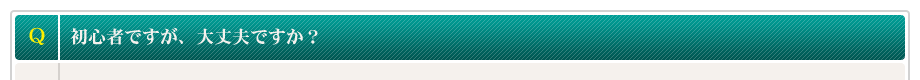 初心者ですが、大丈夫ですか？