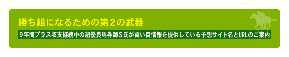 9年間プラス収支継続中の超優良馬券師S氏が買い目情報を提供している予想サイト名とURLのご案内