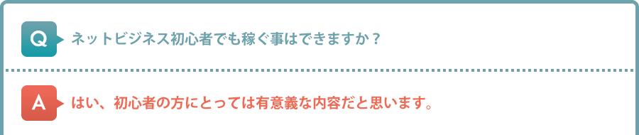 ネットビジネス初心者でも稼ぐ事はできますか？