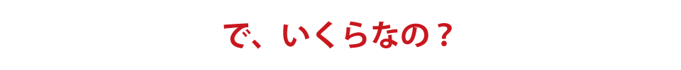 で、いくらなの？