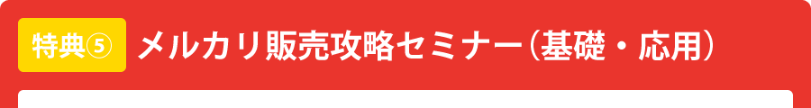 メルカリ販売攻略セミナー（基礎・応用）