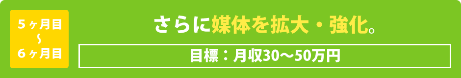 5～6ヶ月目：さらに媒体を拡大・強化