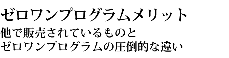 ゼロワンプログラムメリット