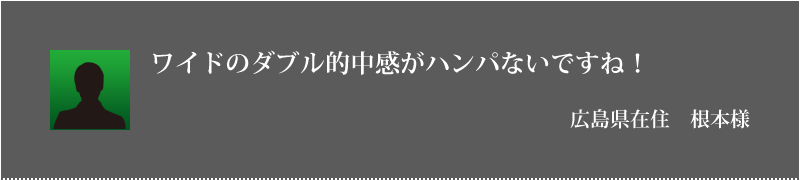 ワイドのダブル的中感がハンパないですね！