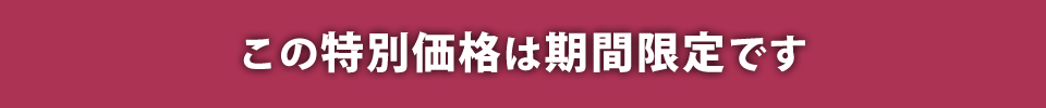 この特別価格は期間限定です