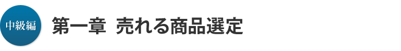 中級編 第一章：売れる商品選定