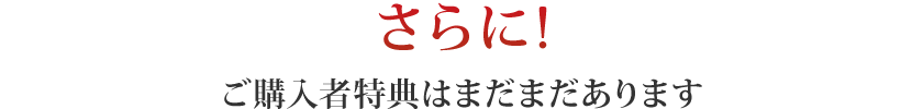 さらに！ご購入者特典はまだまだあります