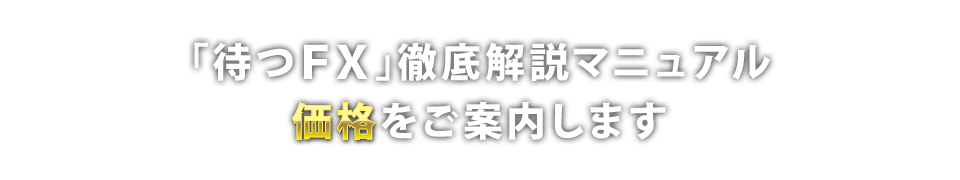 ｢待つFX｣徹底解説マニュアル価格をご案内します