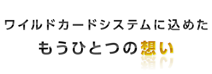 ワイルドカードシステムに込めた
もうひとつの想い