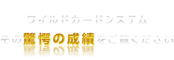 ワイルドカードシステム
その驚愕の成績をご覧ください