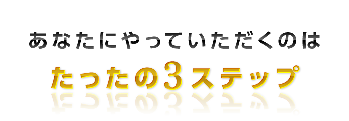 あなたにやっていただくのは
たったの3ステップ