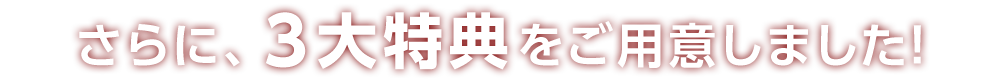 さらに3大特典をご用意しました