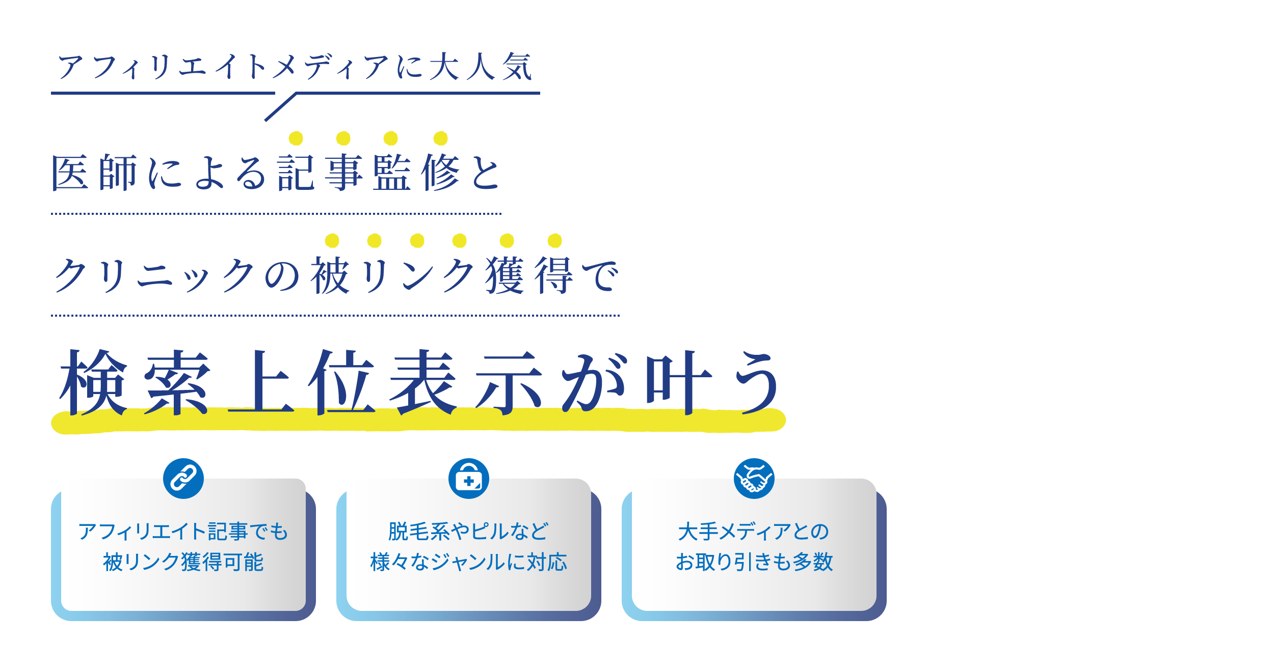 医師による記事監修とクリニックの被リンク獲得で検索上位表示が叶う